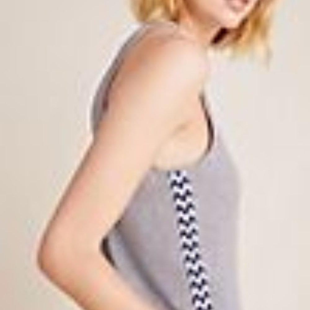 Anthro MONROW Zig-Zag Gray Basic Tank - Picture 3 of 8